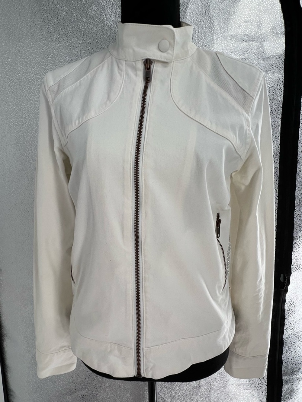 ANTHROPOLOGIE Tulle Vintage White Zip-Front Jacket